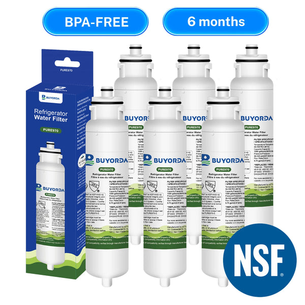 DW2042FR-09 Water Filter Cartridge For Daewoo DW2042F-09 Compatible with Kenmore 46-9130 469130 Fits Smeg 3019986700 Carbon Fast Swap 6 Pack