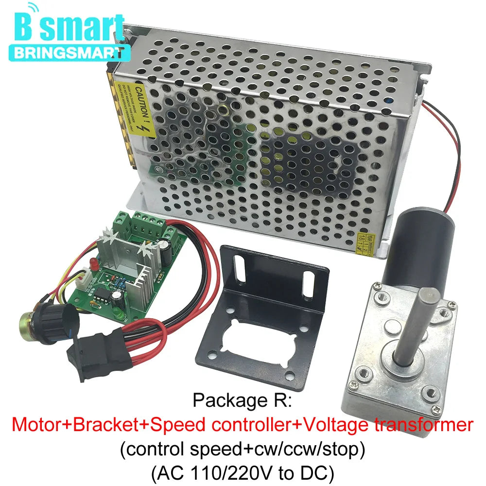 DC 24V Worm Geared Motors High Torque 12V Volt DC Motor Customized Reduction Motor Self-Lock Extension Shaft Motor 5840-31ZY DIY
