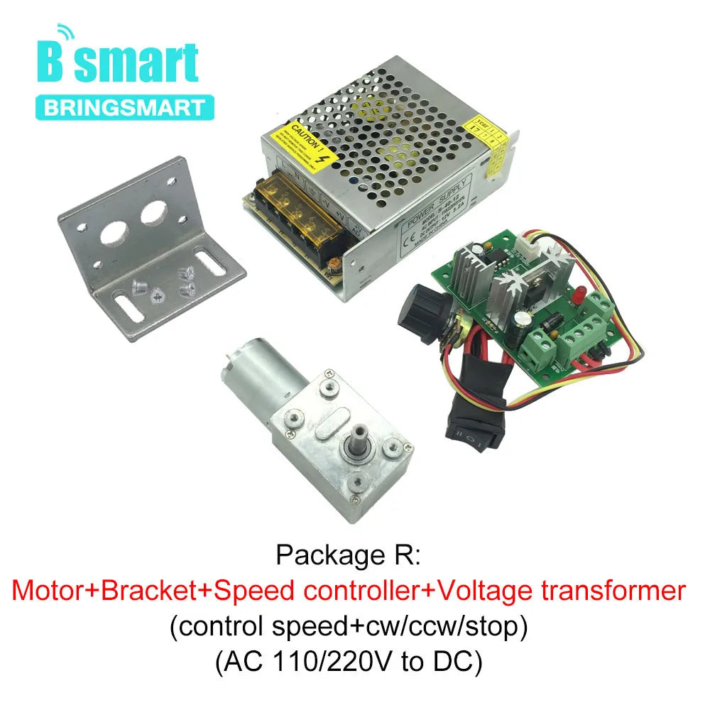 Bringsmart JGY-370 Worm Gear Motor 12 Volt Small Electric Motor 12v Dc Motor 6v Reducer 18V with Self-locking Gearbox Customized