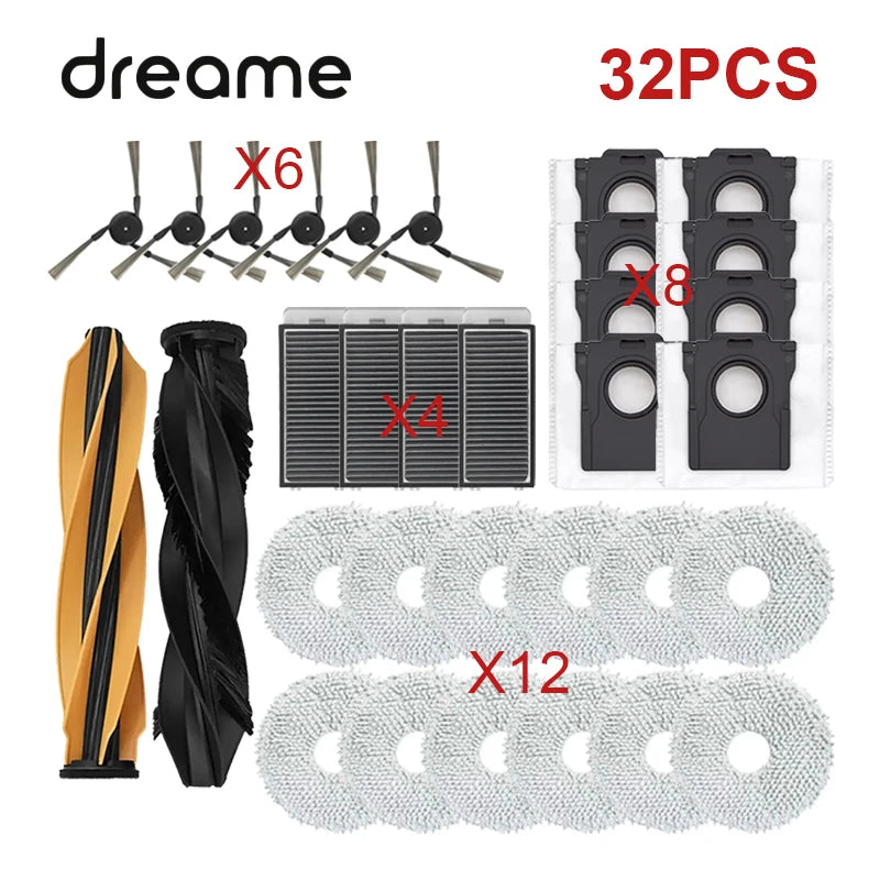 Dreame X50 Ultra / L50 Pro Ultra / S40 Enhanced Edition Vacuum Parts Main Roller Side Brush Hepa Filter Mop Cloth Dust Bag