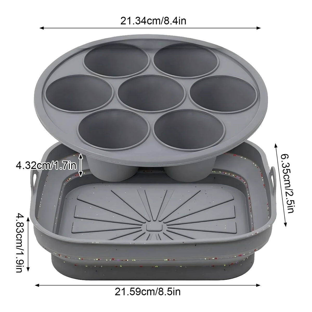 Heat Resistant Air Fryer Accessories Set Silicone Basket Liner for 5-8 Quart Models Dishwasher Safe Mold