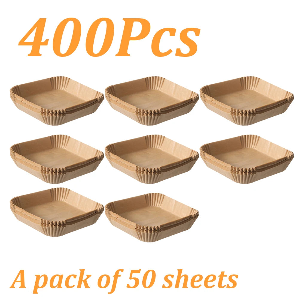 50-500Pcs Disposable Air Fryer Paper Oven Paper Nonstick Air Fryer Baking Paper Round Square Air Fryer Paper Kitchen Accessory