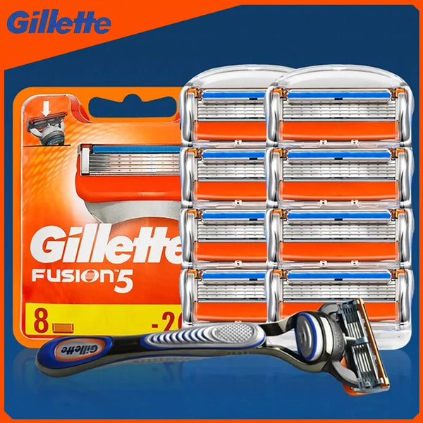 Gillette Fusion 5 Men's Razor Blades 5 Layers Safety Manual Shaving Head Anti-Friction Blade Beard Shaver Refills