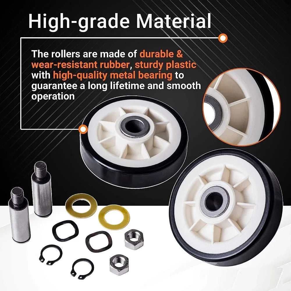 12001541 303373K 2pcs Dryer Drum Support Roller Kit Replacement Part Compatible with Maytag & Crosley Dryers 303373 12001541VP