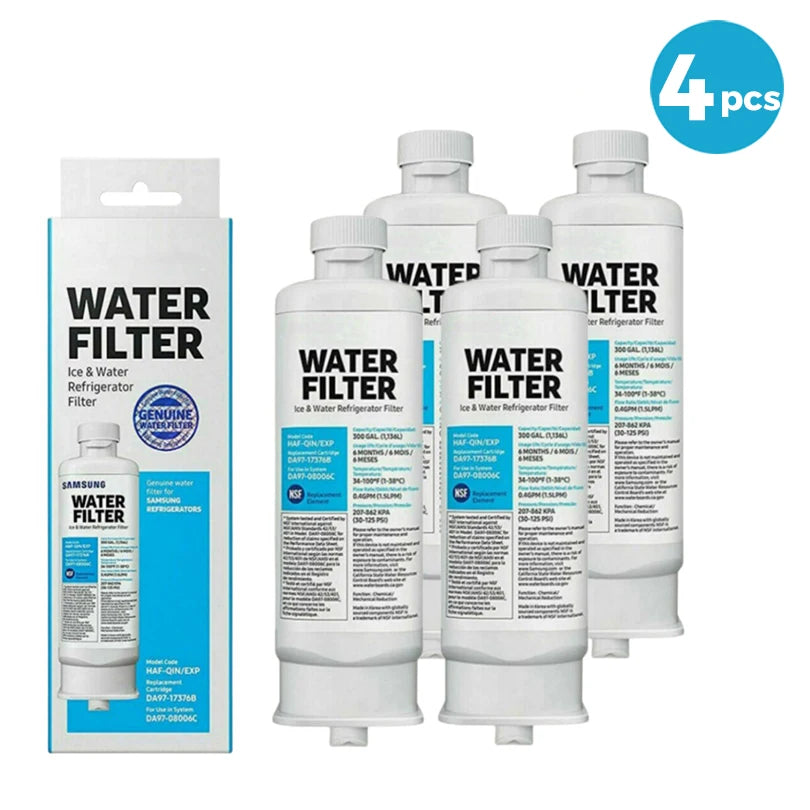 Replacement Refrigerator Water Filter Compatible with Samsung DA97-17376B / DA97-08006C / RF28R7351SG / RF23M8070SR — 4 Pack