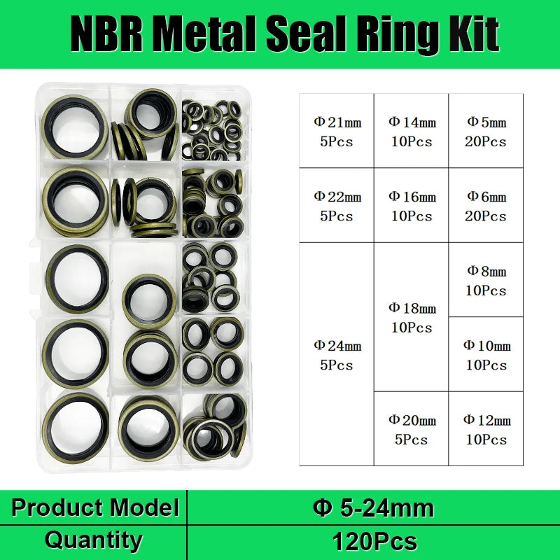 High Press Hydralic Rubber Oil Pip Bonded Washer Metal Drain Plug Gasket Fit Combined M6 M8 M10 M12 M14 M16-M22 M24 Sealing Ring
