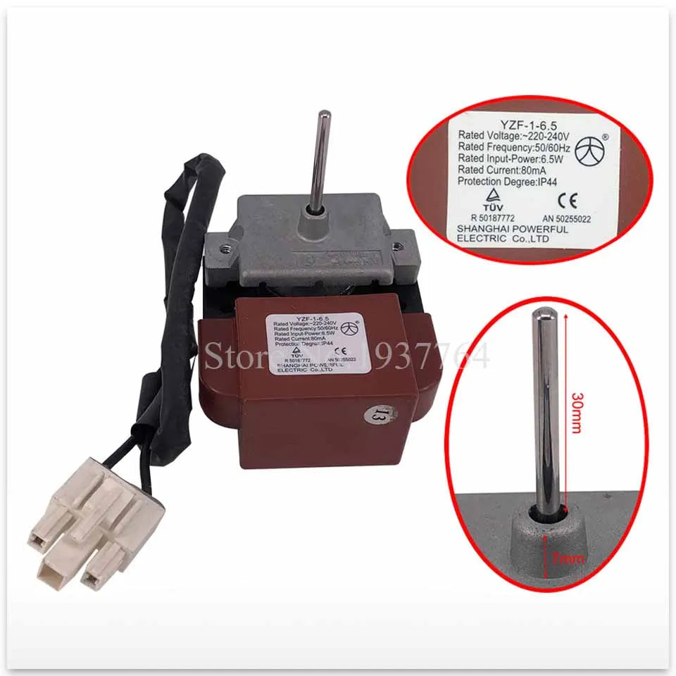 Replacement Refrigerator Fan Motor — 100 / YZF-1-6.5 Reference