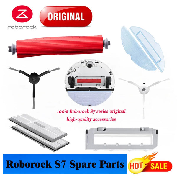 Compatible with Roborock S7 Accessories Mop Washable Filter Side Brush Roller Main Brush for S7+ Robot Vacuum Cleaner Spare Parts