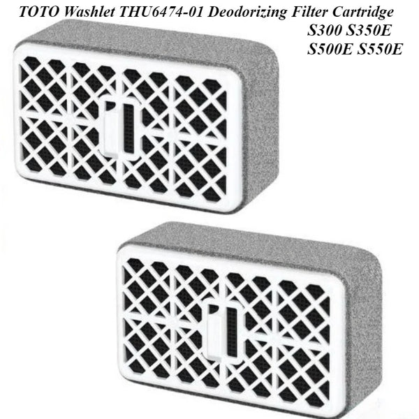 TOTO Washlet THU6474-01 Deodorizing Filter Cartridge – Compatible with S300, S350E, S500E, S550E Smart Bidet Toilet Seats 2Pack