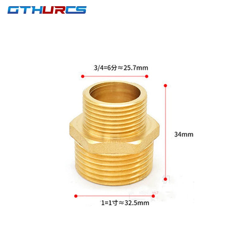 Brass Pipe Hex Nipple Fittings Quick Coupler Adapter 1/8 1/4 3/8 1/2 3/4 1 BSP Male to Males Thread Water Oil Gas Connectors