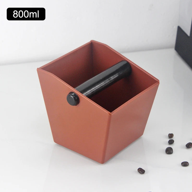Shock-Absorbent Coffee Knock Box Anti-slip Espresso Dump Bin For Coffee Grounds With Removable Knock Bar Coffee Grind Waste Bin