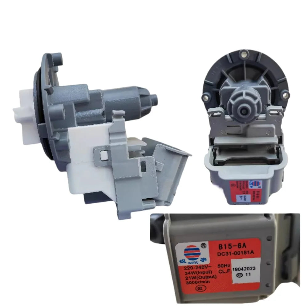 Washer Drain Pump Compatible with B15-6A DC31-00181A Laundry Machine Parts Drain Motor for Home Appliance Repair