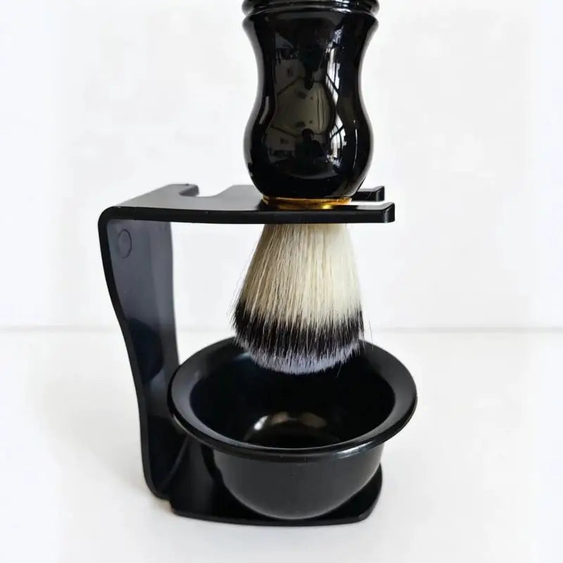 Shaving Brush, Bowl & Stand — 3-Piece Set