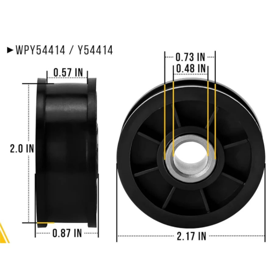 (4 Pack) Y54414 (WPY54414) Dryer Idler pully Fit Maytag Amana Speed Queen Crosley