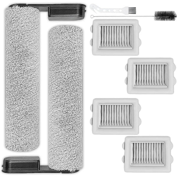 8PCS Compatible with Roborock Flexi Pro Handheld Vacuum Cleaner 2 Main Roller Brush 4 Filter Replacement Parts Kit Accessories Set