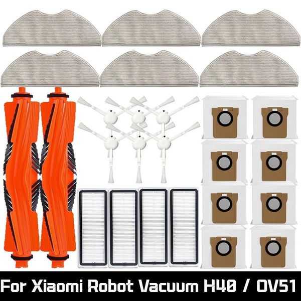 Compatible with Xiaomi Robot Vacuum H40 / OV51 Accessories Main Side Brush Mop Cloth Filter Dust Bag Replacement Spare Parts
