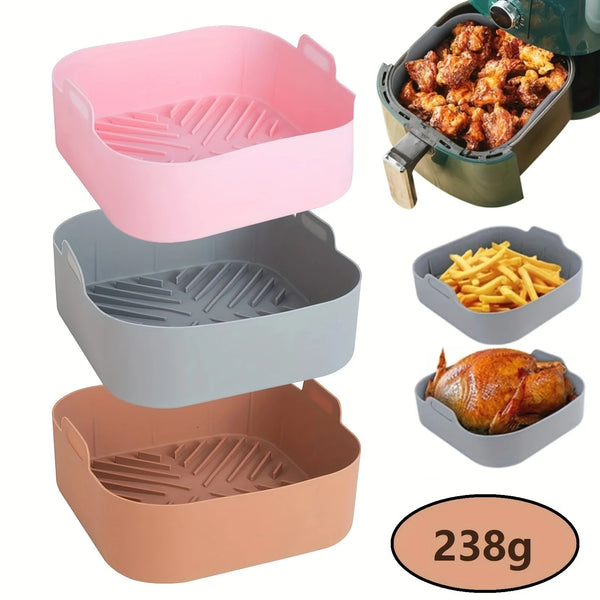 Air Fryer Baking Tray Silicone Baking Tray Silicone Pot Air Fryer Silicone Pad Washable Multiple Use