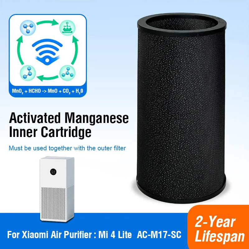 2-Year Lifespan Formaldehyde Removal Replacement Inner Filter For Xiaomi Filter Inner Activated Manganese Cartridge