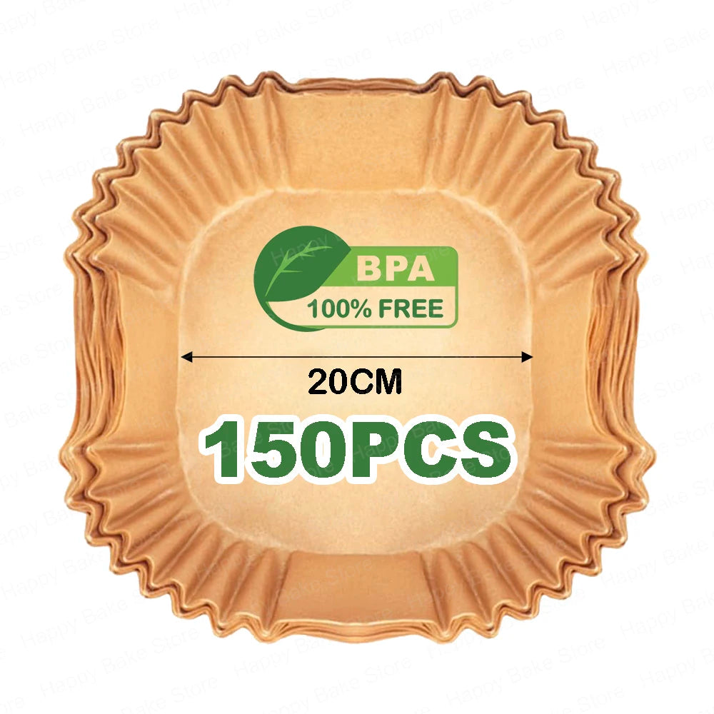16/20CM Square Air Fryer Disposable Non-stick Parchment Paper Baking Liner Compatible with Cosori Philips Cecotec Oil-Free Fryer