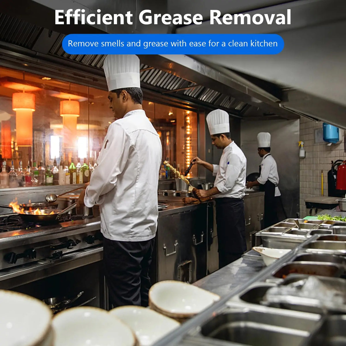 Commercial Range Hood Filter 6 Pack – 430 Stainless Steel, 5 Grooves Baffle, Oil & Grease Separation – Canopy Kitchen Exhaust Vent Replacement