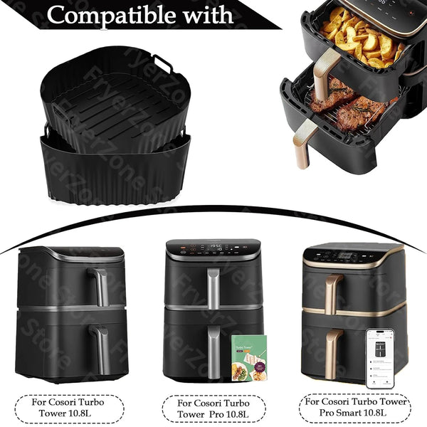 Silicone Mould for Cosori 10.8L - 2 Chamber Double Stack Airfryer Accessories, Hot Air Fryer Mould Specially Designed