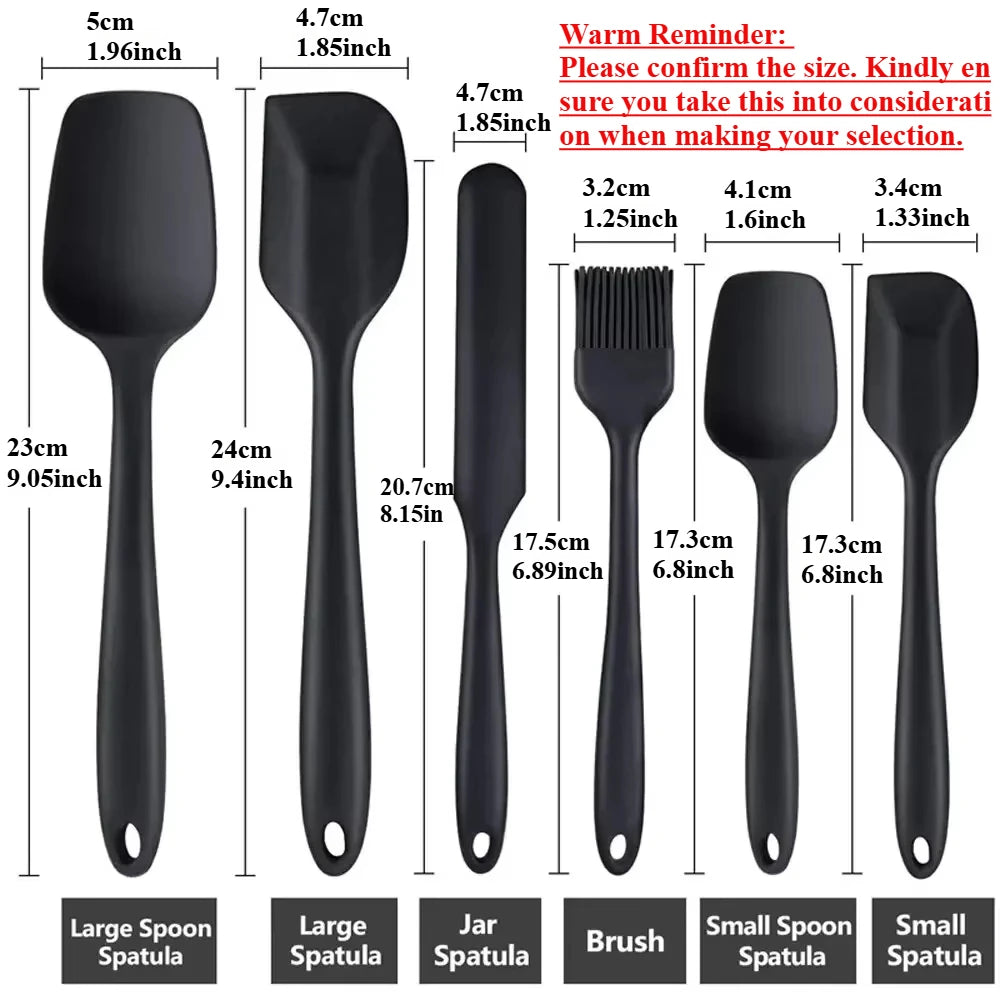 6/9 Pieces Silicone Bakeware Spatula Set Non Stick Heat Resistant Spatulas Cooking Kitchen Essentials Baking Tools