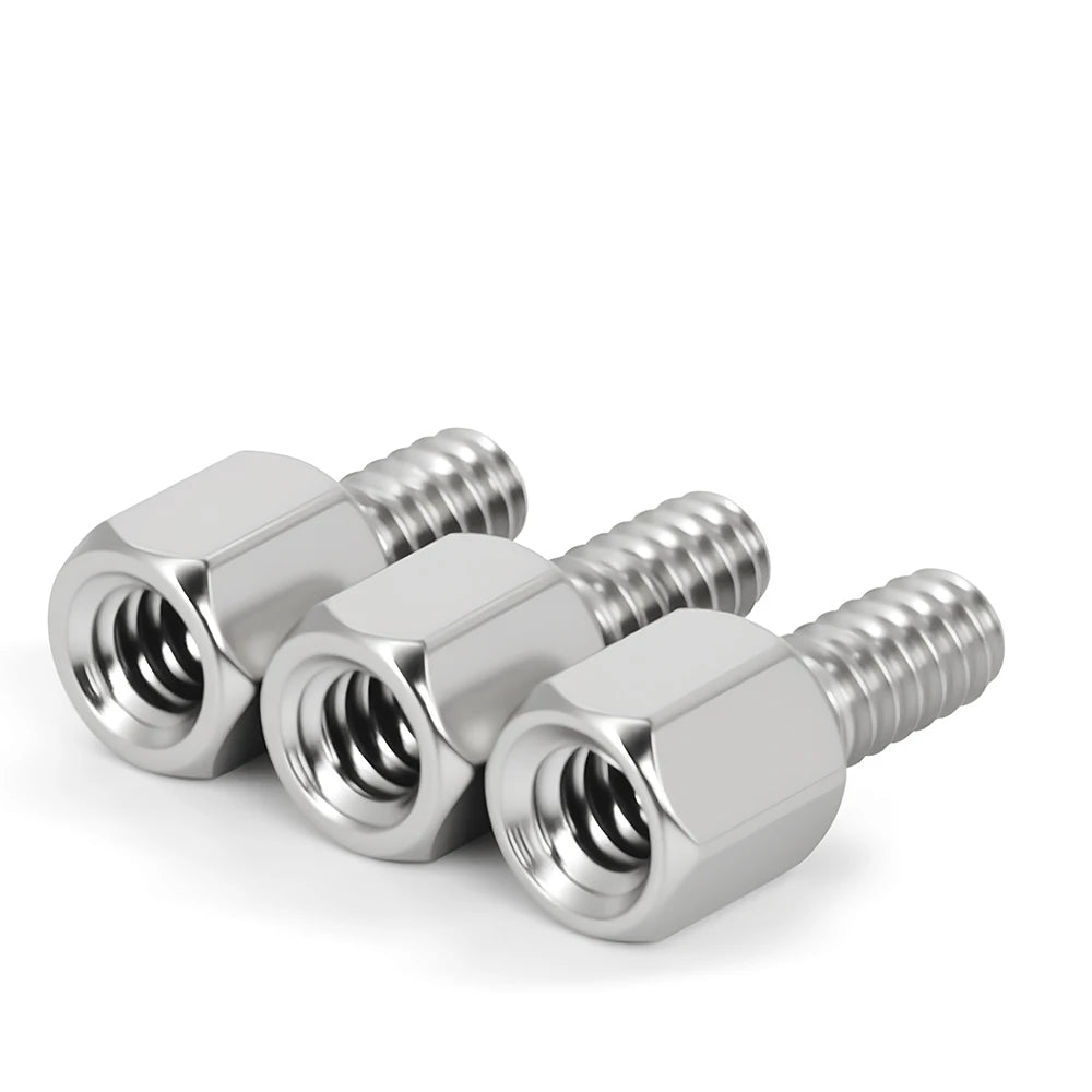 Male to Female Nickel Plate Brass Motherboard Hex Standoff Inch Thread Rack Board Stud Spacing Screws Bolt Column Spacer 4-40UNC