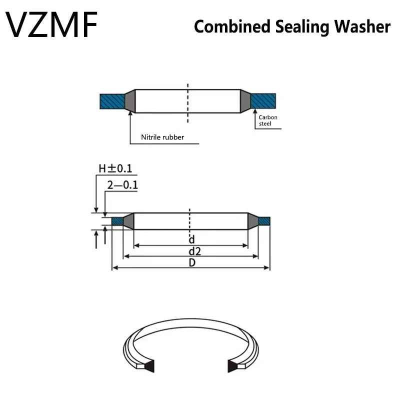 2/5/10/20/PCS Combined seal washer Bonded Seal Sealing Ring Oil Drain Screw M6 M8 M10 M12 M14 M16 M18 M20 M22 M24 M27 M30~60mm