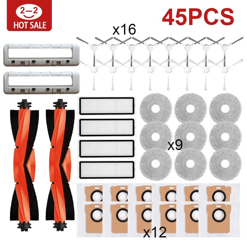 Compatible with Xiaomi Robot Vacuum X20+/X20 Plus Parts Accessories Main Side Brush Filter Mop Cloth Dust Bag Replacement