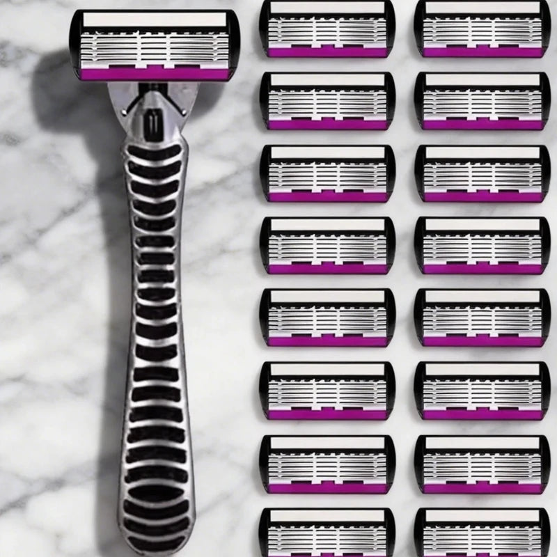 Six-Layer Razor Replacement Cartridges — Colour Options