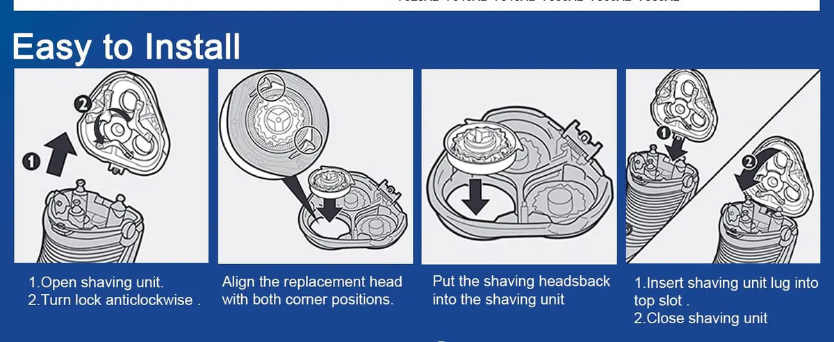 Unopened box HQ8 Replacement Heads Compatible with Philips Aquatehavers, Razor Blades Suitable Electric Shaver Aquatec Blade Kit