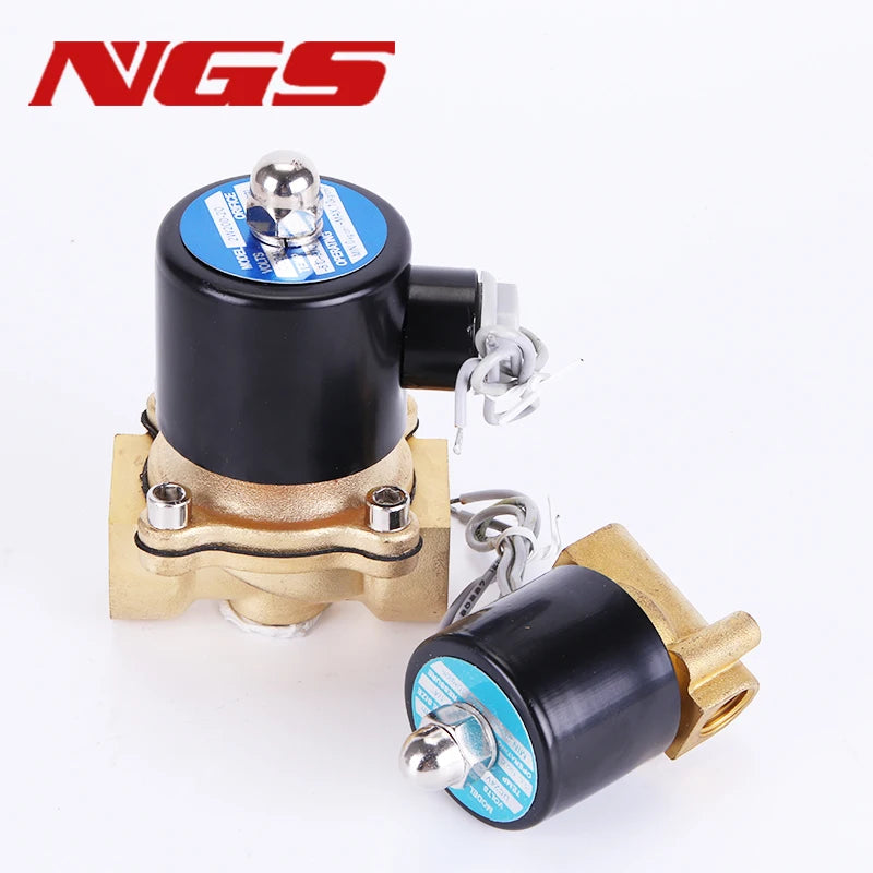 220V 110V 24V 12V 2W Normally Closed Brass Electric Solenoid Valve For Water Air Oil 1/4" 3/8" 1/2" 3/4" 1" DN8/10/15/20/25/50
