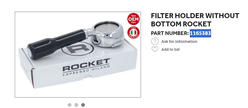 ROCKET semi-automatic coffee machine handle filter device without bottom strap packaging box 58mm