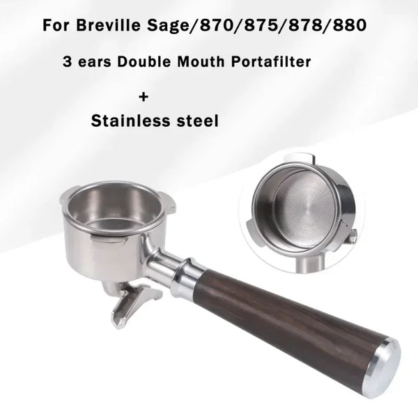 54MM Stainless Steel Coffee Portafilter for Breville Sage 870/875/878/880 Bottomless/Double Spout Coffee Handle Filter Tool