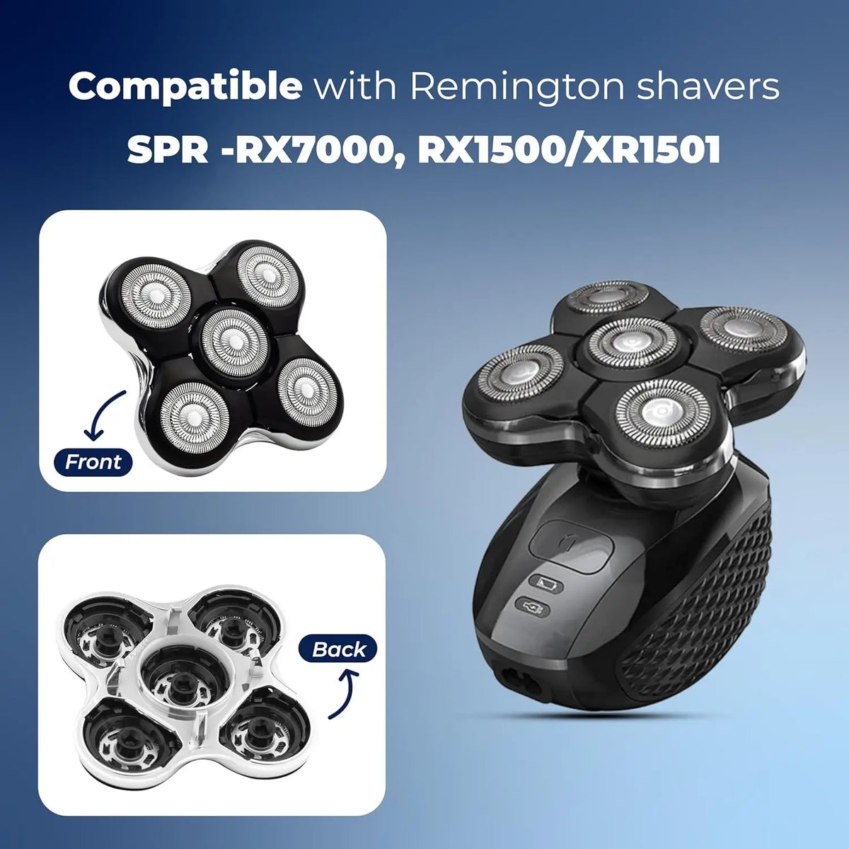 Replacement Razor Blades Compatible with Remington Balder Pro Head Razor Model XR7000, Bald Men's Precision Electric Shaver