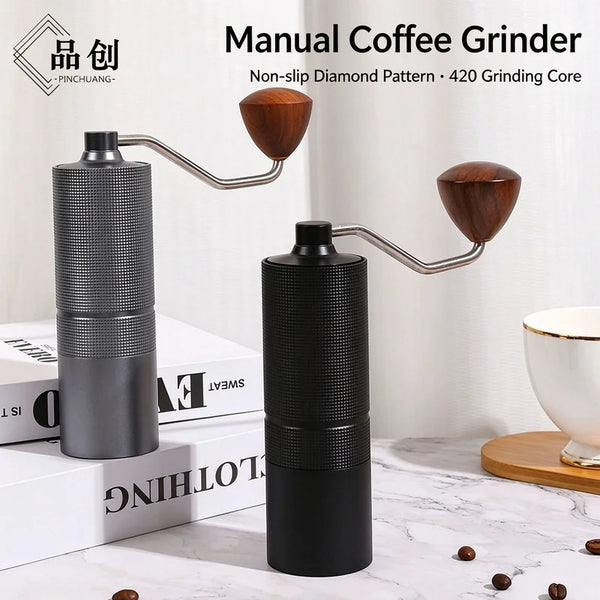 Pin ChuangAdjustable hand-cranked coffee grinder, CNC5-star steel core portable manual coffee grinder