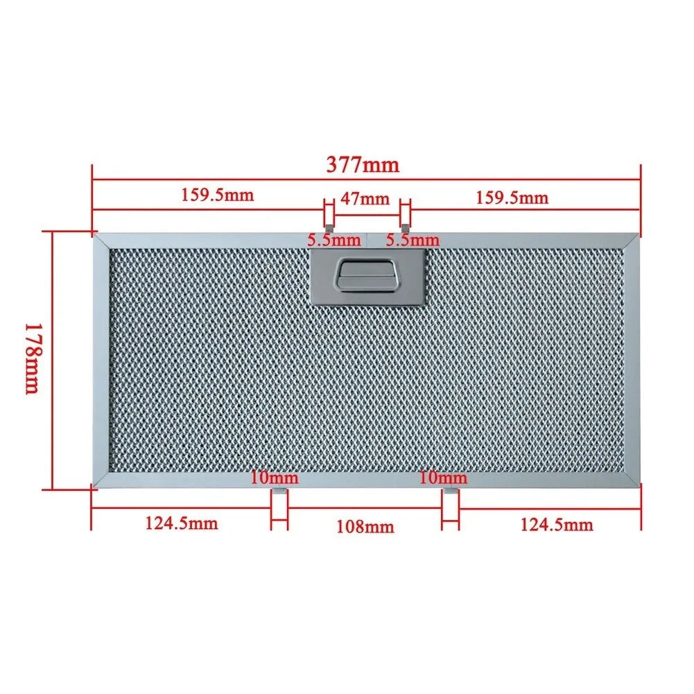 Aluminized Grease Filter Designed for 377x178mm Range Hood Openings to Assist in Reduction and Maintain Proper for exhaust Flow