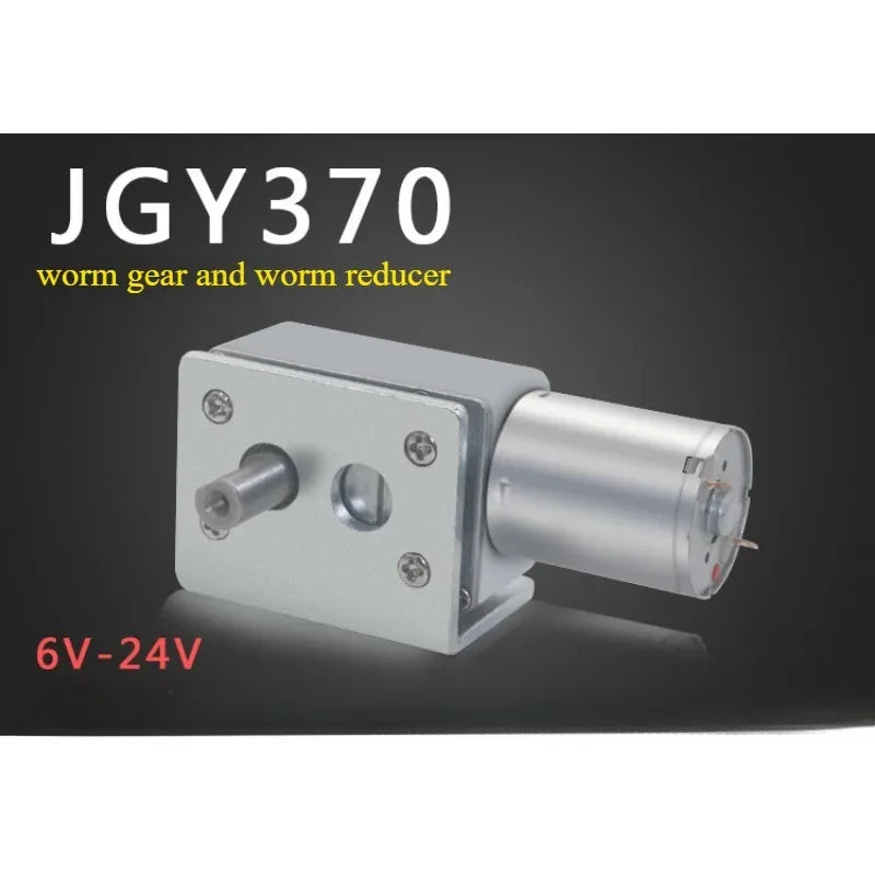 JGY370 DC6V/12V/24V High Torque Speed Reducer Metal Worm Gear Box Motors Reversible Low Speed Worm Gear Motor