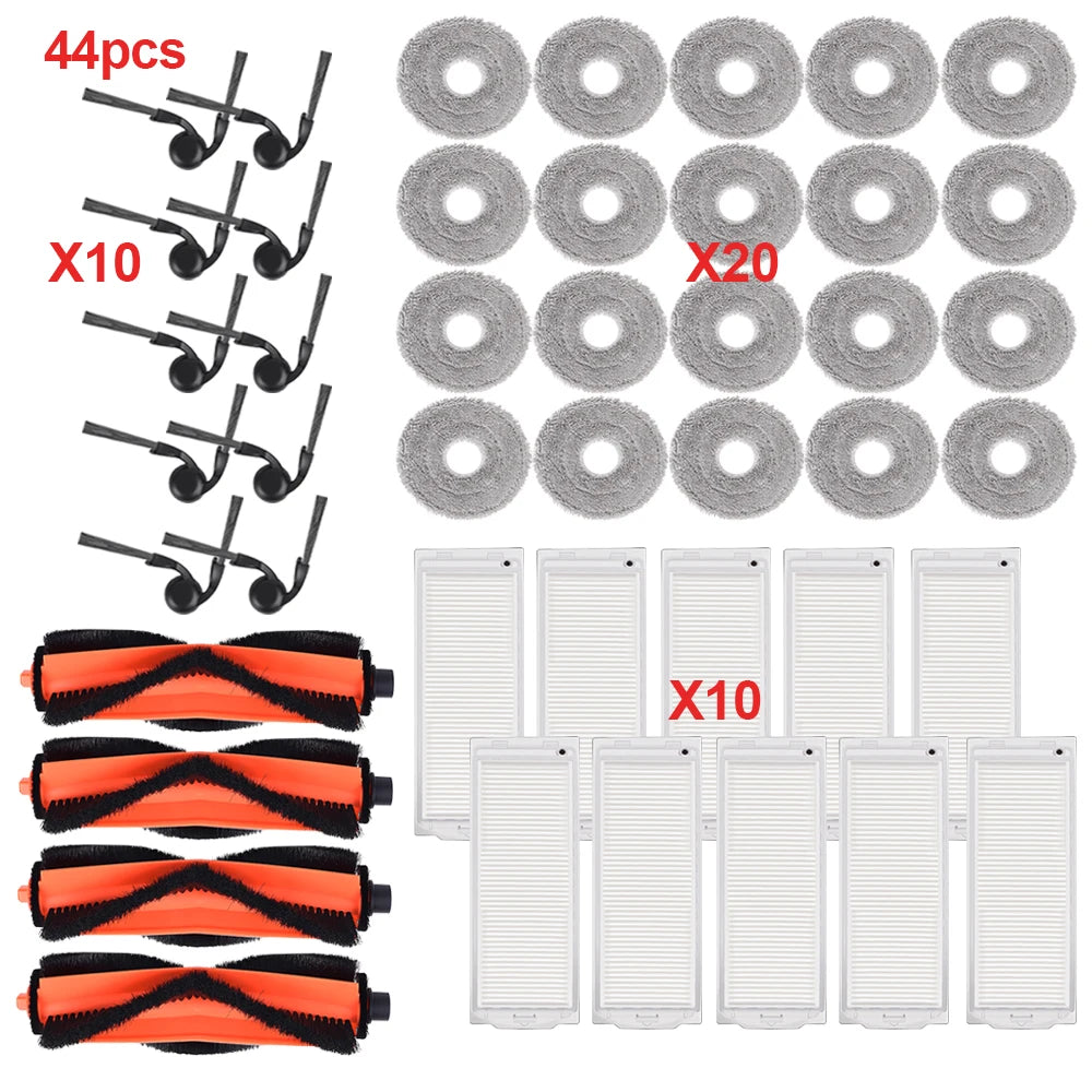 Replacement Kit Parts Compatible with Xiaomi S40 Pro/OV71GL Robot Vacuum Cleaner Side Brush Filter Main Roller Brush Mop Cloth Accessories