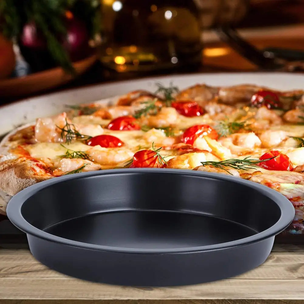 8 Inch Round Thickened Pizza Pan Baking Tray Air Fryer Oven Pizza Mold Household Baking Accessory