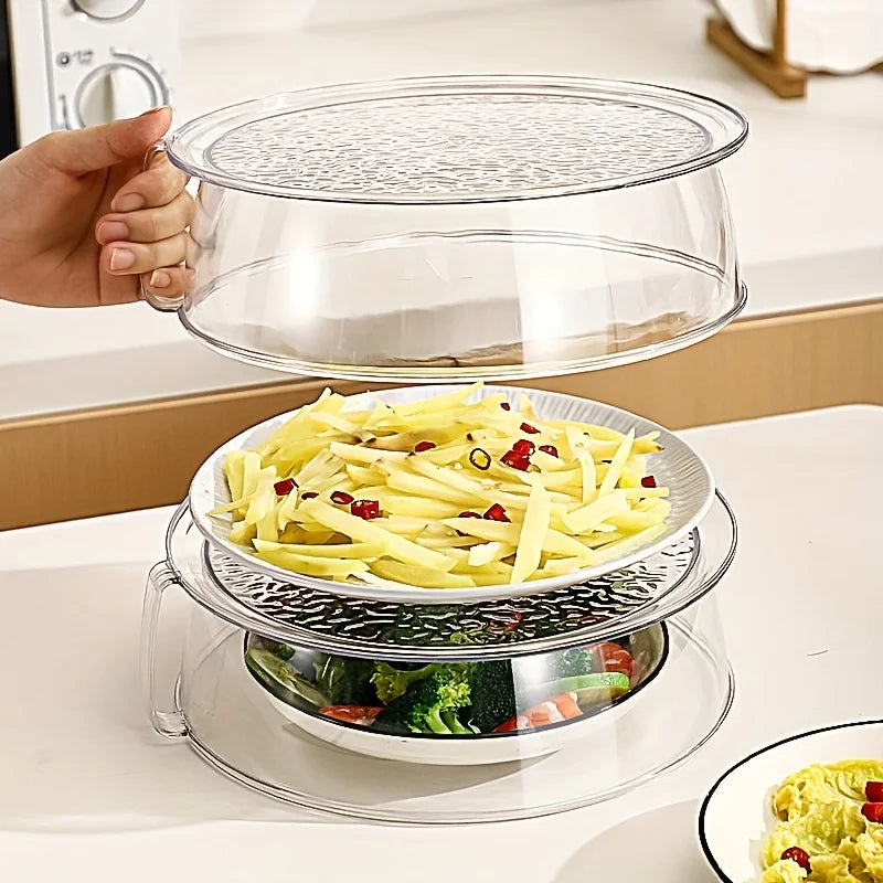Multifunctional Microwave Splash Guard - Heat Resistant 200 ° C, 360 ° Splash-Proof, Stacking Design, Food Insulation Cover