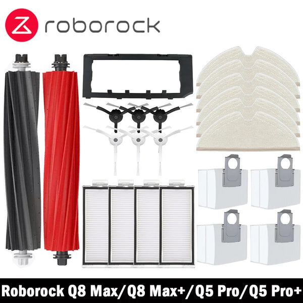 Compatible with Roborock Q8 Max Q8 Max Plus Q8 Max+ Q5 Pro Q5 Pro Plus Replacement Parts Accessories Main Side Brush Filter Mop Dust Bag