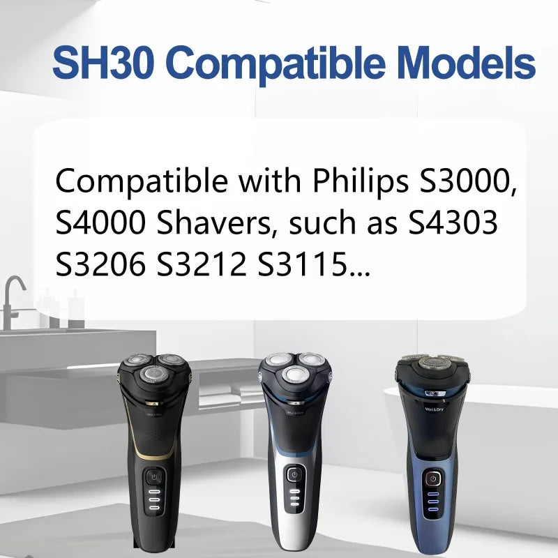 Complete Head Kit Compatible with Philips Shaver Series4000 Series1000 S4301 S4302 S4303 S3206 Shaver Including Blade Mesh Holder Top Cover