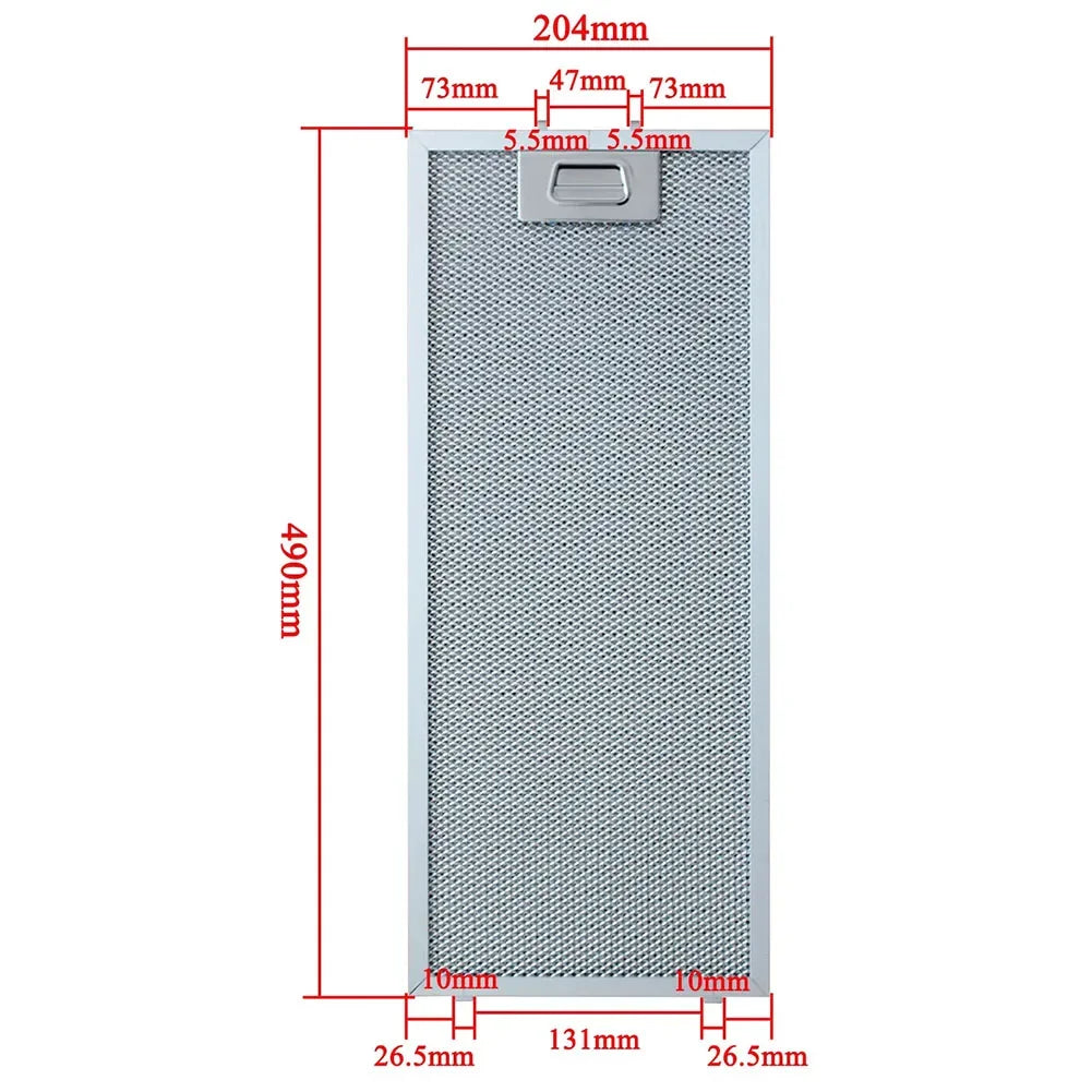 For Orbegozo Range Hood Replacement Grease Filter Aluminized Metal Filter Fits Hood Model 11126329 204 Mm X 490 Mm
