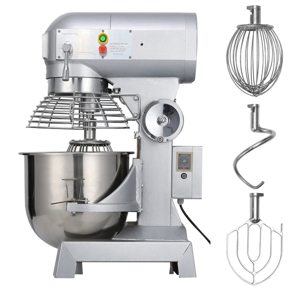 SucceBuy Electric Dough Machine 10/15/20/30L Stainless Steel Commercial Cream Egg Whisk Mixer Processor Food Stand Blender