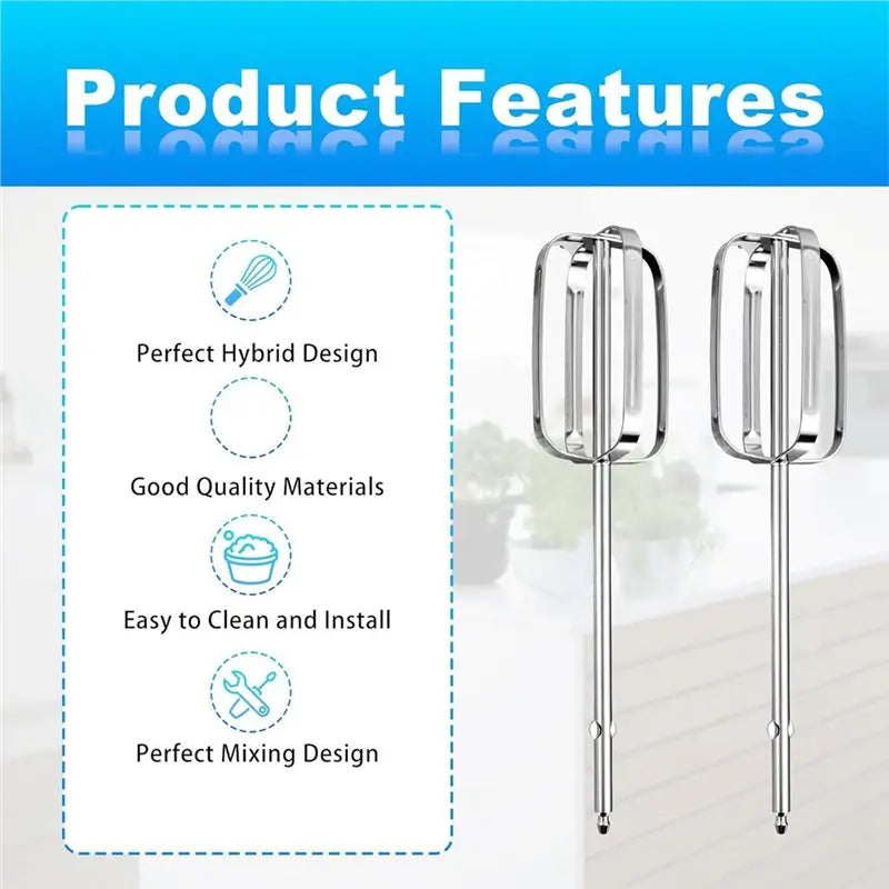 A97T For BLACK& DECKER Compatible 4Pcs Hand Mixer Beaters Stainless Steel Electric Hand Mixer Whisk Replacement Attach
