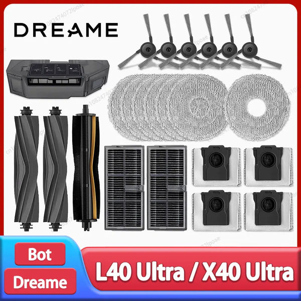 Dreame L40 Ultra / X40 Ultra Vacuum Cleaner Replacement Accessories Main Side Brush Filter Mop Cloths Dust Bag Spare Parts
