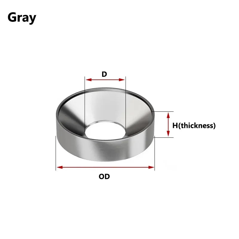 15Pcs Aluminum Alloy Conical Washers Aluminium Colorful Anodized For Countersunk Screw Spacers Gasket M2 M2.5 M3 M4 M5 M6 M8