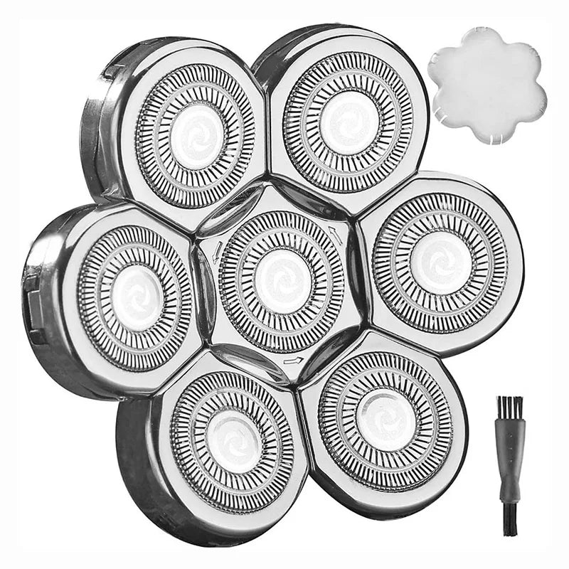 Replacement for Head Shavers 7 Heads Beard Hair Replacement for Razor for Head for Bald Men Interf