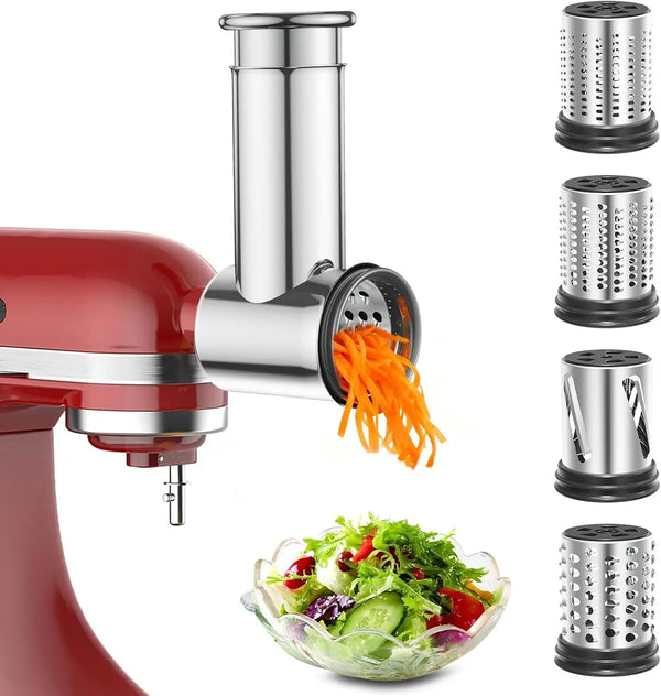 Stainless Steel Slicer Shredder Attachment for KitchenAid Stand Mixers Vegetable Slicer Cheese Grater Attachment for Kitchenaid